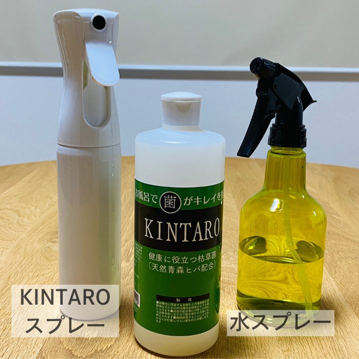 窓ガラスの掃除で使う枯草菌スプレー、枯草菌、水スプレー